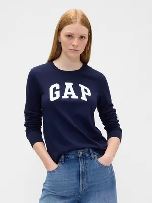 Produktbild von GAP Langarm T-Shirt mit Rundhalsausschnitt, Logo und weichem Stoff, Größe M