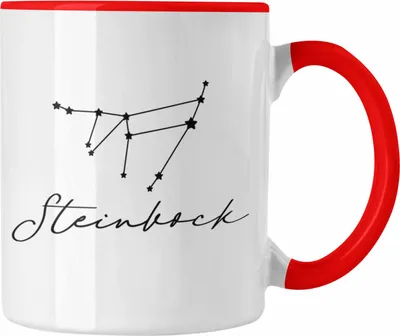 Produktbild von Trendation - Steinbock Sternzeichen Tasse Geschenk Horoskop Tierkreiszeichen (Rot)