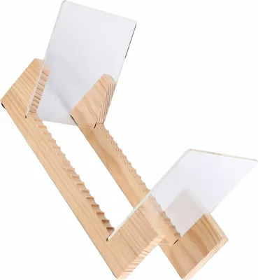 Produktbild von Vinyl-Schallplatten-Aufbewahrungsständer aus Holz, stapelbarer, moderner CD-Halter, Schallplattenregal zur Präsentation von 7-12 Zoll Vinyl-Schallplatten