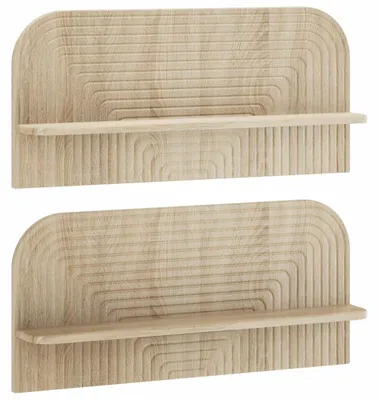 Imagen del producto de Estantería de pared, 2 unidades, roble Sonoma, 80,5 x 13,5 x 37,5 cm