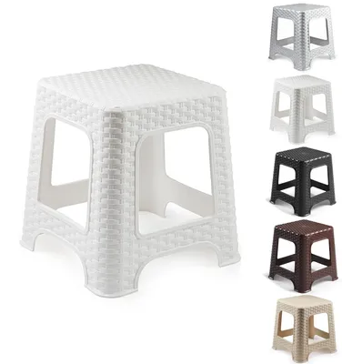 Stapelhocker Kunststoff, 150 kg, rutschfest, 33x32x32 cm, weiß