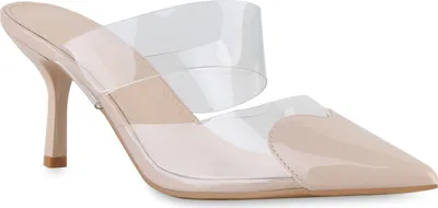 Produktbild von VAN HILL Damen Pantoletten Sandaletten Transparente Party Schuhe 841531, Farbe: Beige, Größe: 39