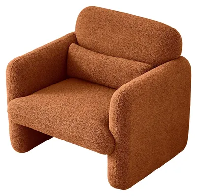 Imagen del producto de Sillón de descanso - Sillón - Silla - Sillón de lectura - Tejido suave - Estructura de madera - Cojines cómodos - Naranja