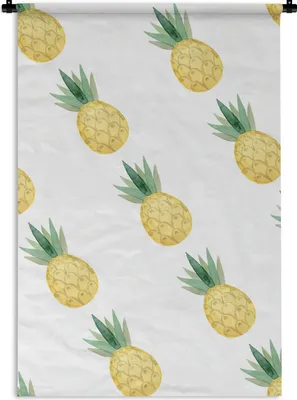 Produktbild von MuchoWow® Wandteppich Wandbehang Ananas - Obst - Aquarell 90x135 cm Tapisserie Dekoration Wandtuch - Baumwolle - Wandskulptur