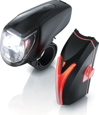 Produktbild von Aplic LED Akku Fahrradlbeleuchtung mit Front & Rücklicht StvZO zugelassenes Fahrradlampen