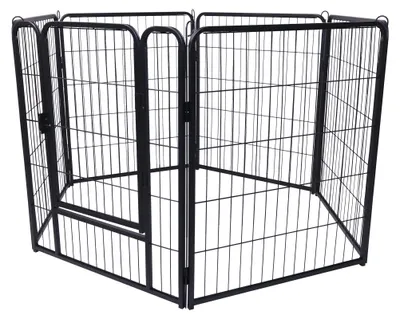 Productafbeelding van QEENTOE Puppyren, 6-delig, inklapbaar metalen ren, 65x80 cm, dierenren met deur en vergrendeling voor honden, katten en kleine dieren