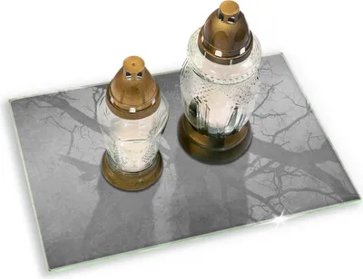 Produktbild von Unterlage für Kerzen Minimalistisch Glas Gummifüße - 80x52 cm - Betonbeschaffenheitshintergrund