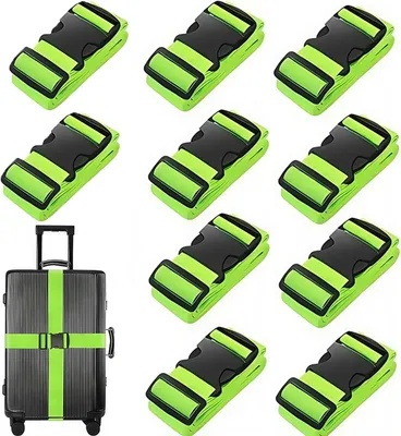 Produktbild von Kofferzubehör 4er-Set Koffergurte für Reisekoffer, Koffergurt-Set, langlebige Gepäckgurte, verstellbare Gepäckgurte, Premium-Reisetaschen-Verschlusszu