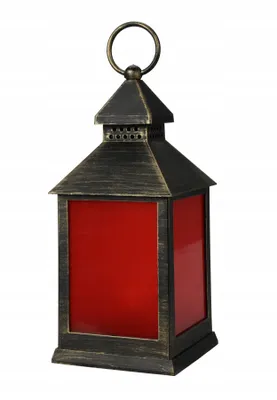 Produktbild von Weihnachtslaterne mit LED-Flamme, schwarz, 23x10 cm
