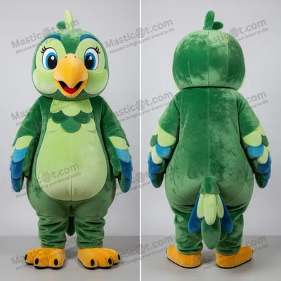 Produktbild von Leuchtender MASTICOT Papagei-Maskottchen in Smaragdgrün