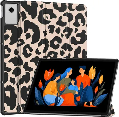 Image de bibliothèque pliante trifonctionnelle imoshion Design pour la Lenovo Idea Tab Plus - Leopard