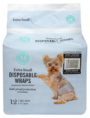 Produktbild von Martha Stewart for Pets Einweg-Hundewindeln für männliche Hunde, Größe XS, 22,9-