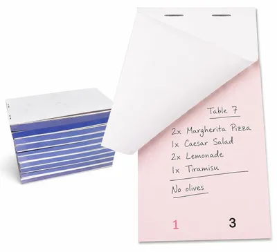 Produktbild von Bestellzettel für Restaurants mit doppelseitigem Papier, für das Servicepersonal