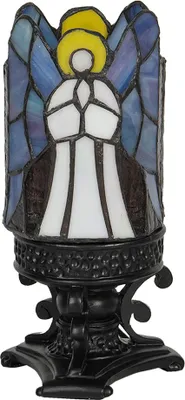 Image de Clayre & Eef Tiffany Lampe de table Ange Ø 13x25 cm Gris Verre