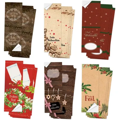 Produktbild von Logbuch-Verlag Aufkleber Set zu Weihnachten - 6 x 10 Weihnachtsaufkleber FROHE WEIHNACHTEN - Geschenkaufkleber zum Beschriften