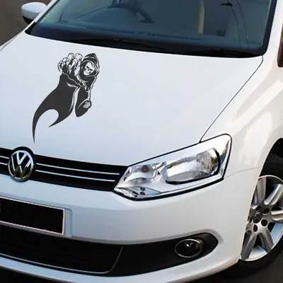 Produktbild von Aufkleber - Autoaufkleber "Reaper" Skull 80cm x 42cm schwarz - Tuning Carystyling Heckscheibe Auto
