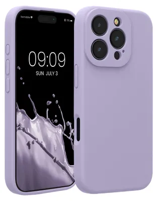 Produktbild von kwmobile Handyhülle für Apple iPhone 16 Pro Hülle - gummierte Handy Silikon Case für iPhone 16 Pro - Schutzhülle Cover - Lavendel