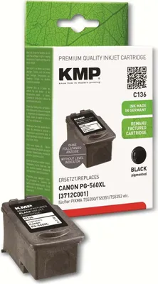 Image de KMP Patrone Canon PG-560XL/PG560XL black 400 S. C136 refille remanufactured