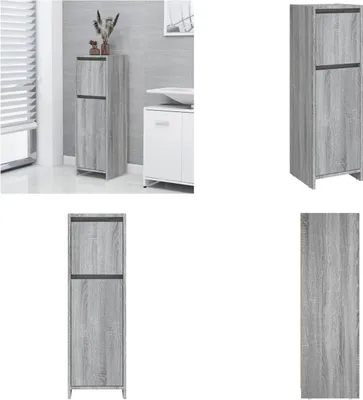 Produktbild von vidaXL Badschrank Grau Sonoma 30x30x95 cm Holzwerkstoff - Badezimmerschrank - Badezimmerschränke - Badezimmermöbel - Badmöbel