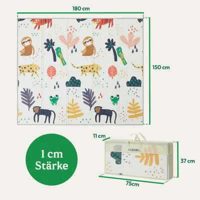 Produktbild von CASABEL Baby-Spielmatte, dick und weich, 180x150cm, Motiv Affe