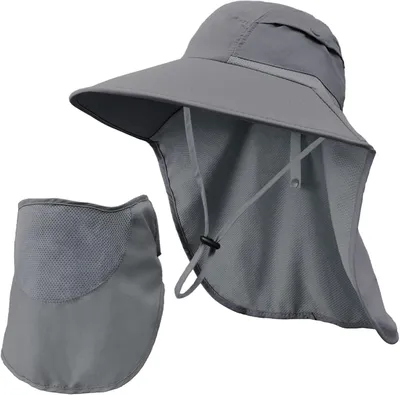 Zdjęcie produktu dla Fisherman Hat UPF 50+, szerokie rondo, odpinana ochrona twarzy, do turystyki