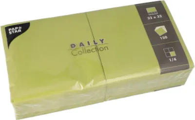 Produktbild von 150 Papstar Servietten DAILY Collection 1/4-Falz 32 cm x 32 cm olivgrün 37365