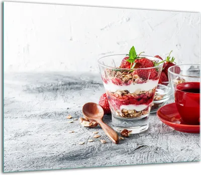 Produktbild von Herdabdeckplatten Glaskeramikkochfeld-Abdeckung Spritzschutz Glas 60x52cm Obst