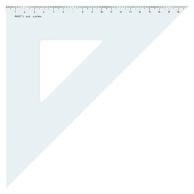 Produktbild von Aristo Dreieck 45 Grad ohne Facette Hypotenuse 26,9 cm, Teilung 19 cm