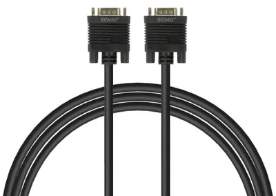 Obrázek produktu pro Savio Cl-202, 1,8 m, VGA (D-Sub), VGA (D-Sub), Samec, Samec, Černá