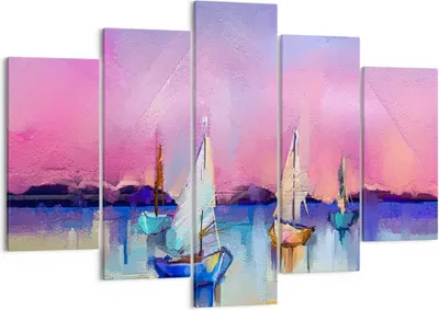 Produktbild von Bild auf Leinwand - Leinwandbild - Segelboot See - 150x100cm - Wand Bild - Wanddeko - Wandbilder - Leinwanddruck - Bilder - Kunstdruck - Wanddekoration - Leinwand bilder - Wandkunst - EA150x100-4099