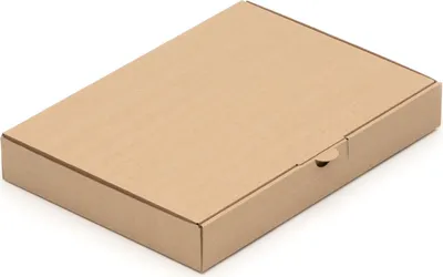 A closed cardboard box is shown on a white background.