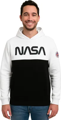 Produktbild von NASA Kapuzenpullover für Herren Hoodie Sweatshirt Pullover langärmlig Weiß/Schwarz L
