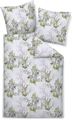 Immagine prodotto di Janine Mako biancheria da letto in raso 2 pezzi copripiumino 135 x 200 cm federa 80 x 80 cm Milano 45021-02 ninfea