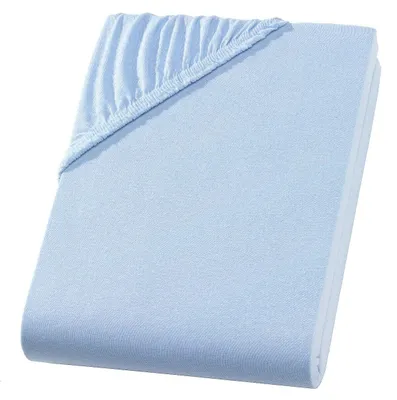 Produktbild von Spannbettlaken 180x200 cm - 200x220 cm - Bleu / Hell Blau - Jersey Wasserbett Boxspringbett Übergröße