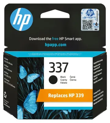 Produktbild von HP 337 Schwarz Original Druckerpatrone, Standardertrag, Schwarz, Tinte auf Pigmentbasis, 1 Stück(e), 420 Seiten
