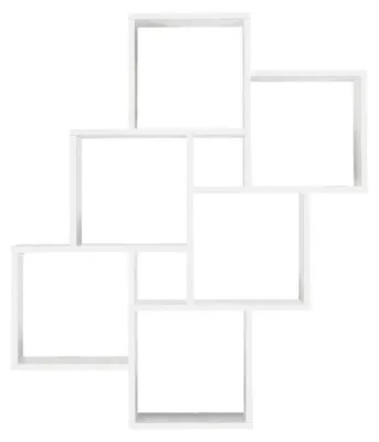 Image de FMD furniture Étagère murale blanc brillant 81,2 x 94,3 x 15,7 cm Étagère suspendue stable avec 8 compartiments