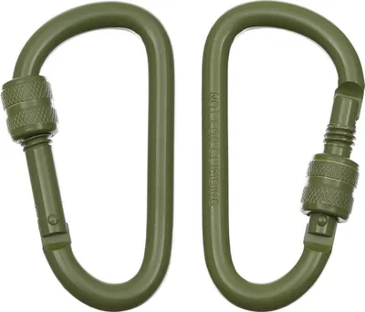 Produktbild von MFH Karabiner, Schraubverschluss,D 8mmx8cm, 2-er Pack, oliv