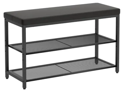Produktbild von Schuhregal mit Sitzbank Polsterauflage schwarz 80x30x50 cm