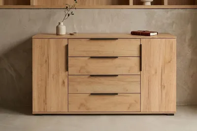 Obrázek produktu pro Široká kombinovaná komoda DAKRIS - dub craft zlatý