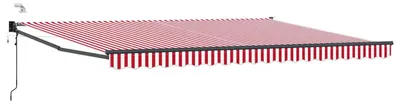 Image de vidaXL Store électrique rétractable rouge et blanc 4,5 × 3 m