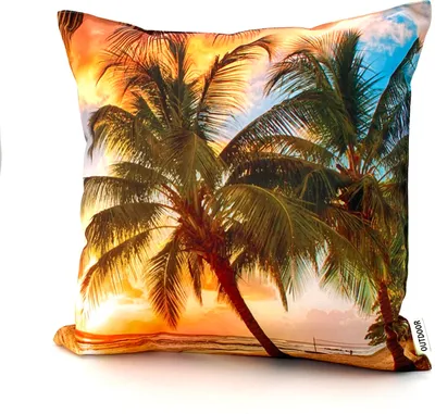 Produktbild von heimtexland ® Outdoorkissen Lotus Effekt 45x45 Garten Dekokissen Wasserabweisend Outdoor Lounge Deko Kissen Typ742 Südsee Sunset