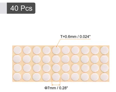 Image de Rond Souris Pieds Patins Tampons 0.7mm pour Jouer Souris Pieds Rechange Clair Gris 40 Pcs