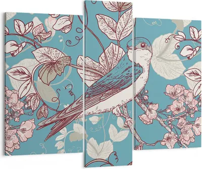 Produktbild von Bild auf Leinwand - Leinwandbild - Vogel Baum modern - 95x80cm - Wand Bild - Wanddeko - Wandbilder - Leinwanddruck - Bilder - Kunstdruck - Wanddekoration - Leinwand bilder - Wandkunst - CB95x80-3585