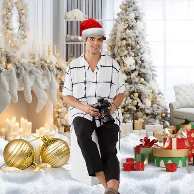 Produktbild von 2,1 * 1,5 m / 7 5 Fuß Weihnachtshintergrund Fotografie Hintergrund Porträthintergründe Fotostudio Requisiten für Dekoration Baby Kinder Fotos Party