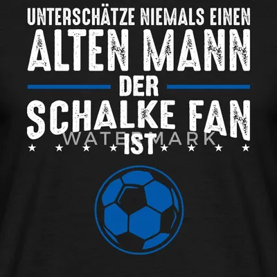 Produktbild von Spreadshirt Schalke Fan Alter Mann Fußball Fan Geschenk Männer T-Shirt, 4XL, Schwarz