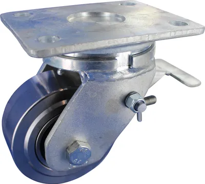 Produktbild von Lenkrolle mit Feststeller Rad 125mm Stahl Kugellager Tragfähigkeit:2000KG