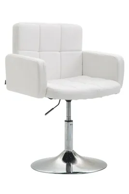 Productafbeelding van CLP Lounger: Witte loungefauteuil van kunstleer met trompetvoeten