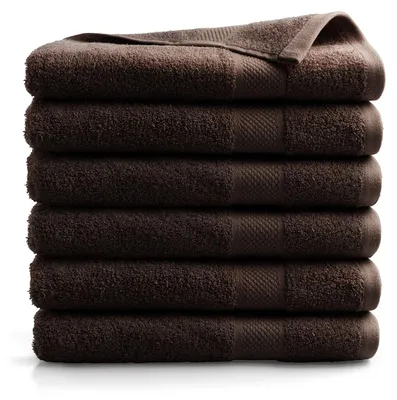 Produktbild von DoubleDry Hotel Kollektion Badetücher Set - 6 Teilig - 100% Baumwolle - 500 g/m² - Weich - 70x140 cm -   - Braun