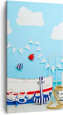 Produktbild von Bild auf Leinwand - Leinwandbild - Boot Anker Wolken Junge - 45x80cm - Wand Bild - Wanddeko - Leinwanddruck - Bilder - Kunstdruck - Wanddekoration - Leinwand bilder - Wandkunst - PA45x80-2940