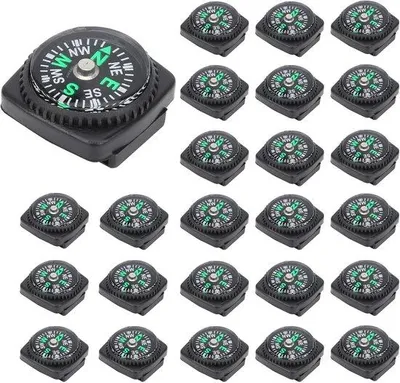 Zdjęcie produktu dla Mini-kompasy do aktywności na świeżym powietrzu, 22 mm, na opasce, z linką paracord